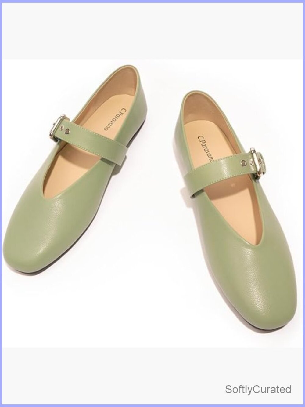 Leather Mary Jane Flats With Adjustable Buckle Strap, Slip On Dress Shoes